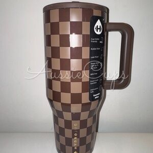HydroJug 40 oz Autumn Checkers Brown Traveler, minor flaws (pinpoint), sold out